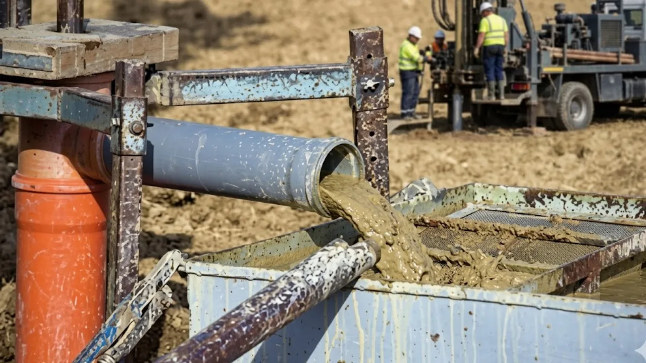 Drilling mud at an oil and gas operation site