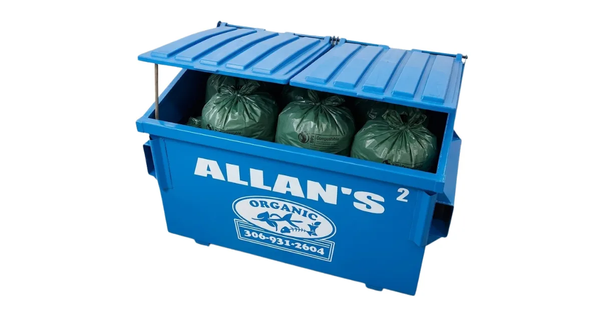 Organic waste in a bin