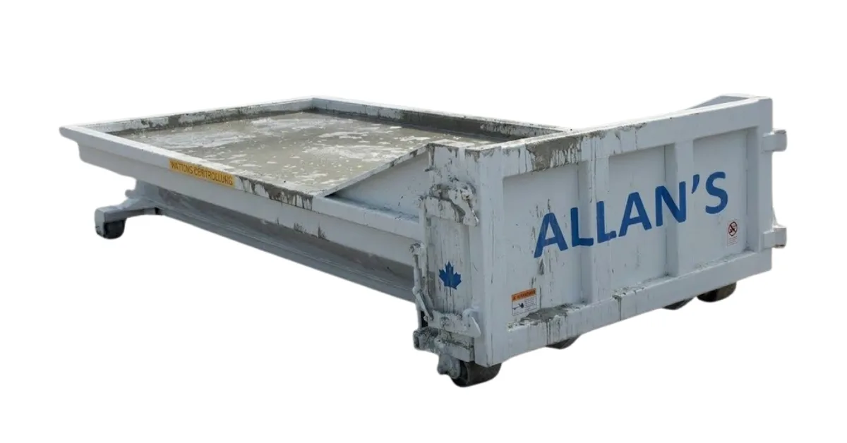 Concrete washout in a roll-off bin