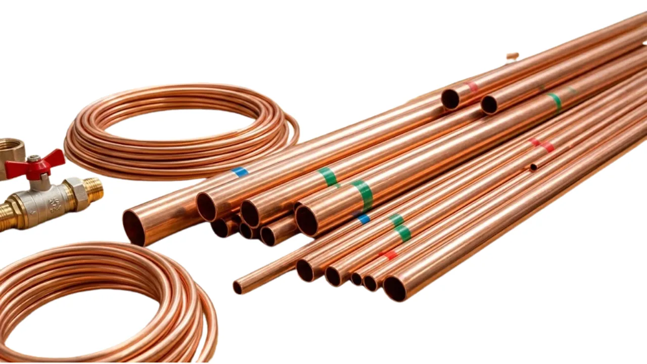 Copper pipes and tubing scrap metal recycling