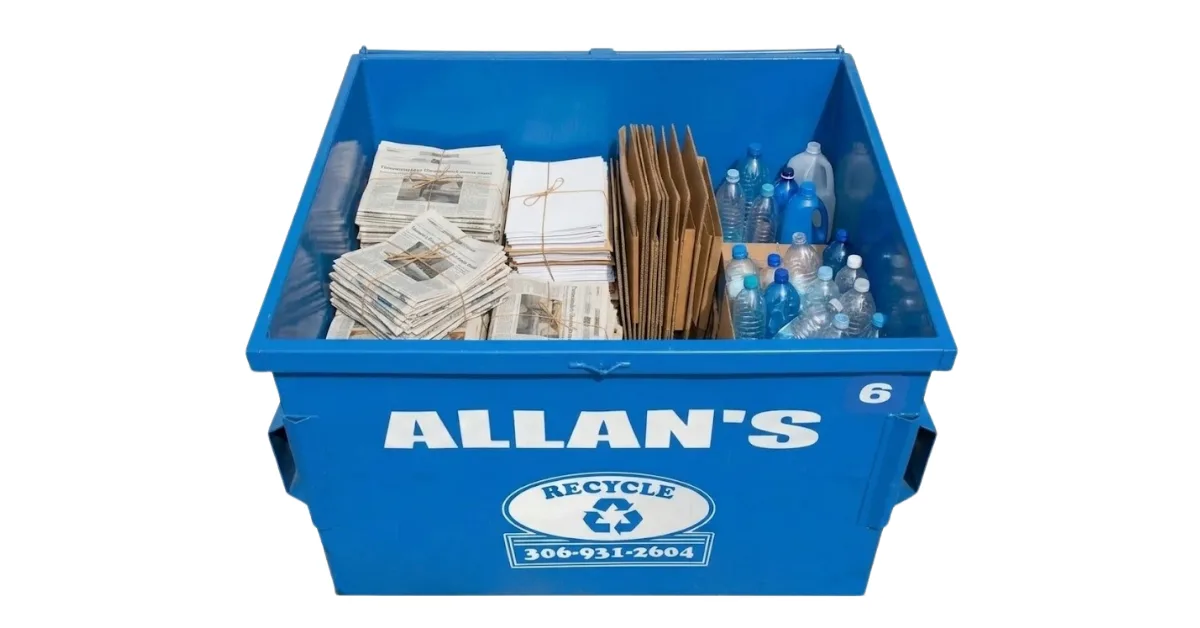 Recycling waste in a bin